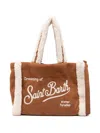 Mc2 Saint Barth Faux-suede Colette Shearling Shopping Bag In Brown
