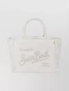Mc2 Saint Barth Colette Tote Bag With Fringe And Top Handles In White
