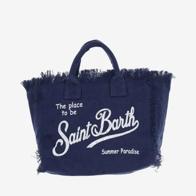 Mc2 Saint Barth Colette Tote Bag With Logo In Blue