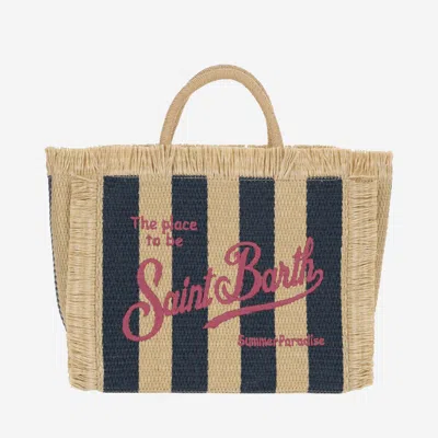 Mc2 Saint Barth Colette Tote Bag With Striped Pattern In Neutrals