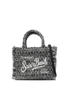 Mc2 Saint Barth Colette Tweed Fringed-detail Tote Bag In Black