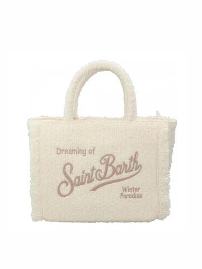 Mc2 Saint Barth "colette Tweed" Tote Bag In Neutral