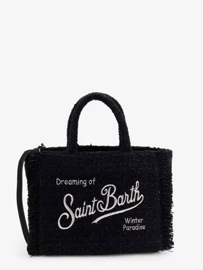 Mc2 Saint Barth Colette Tweed Wool Blend Crossbody Bag In Black