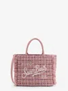Mc2 Saint Barth Colette Tweed Wool Blend Crossbody Bag In Pink