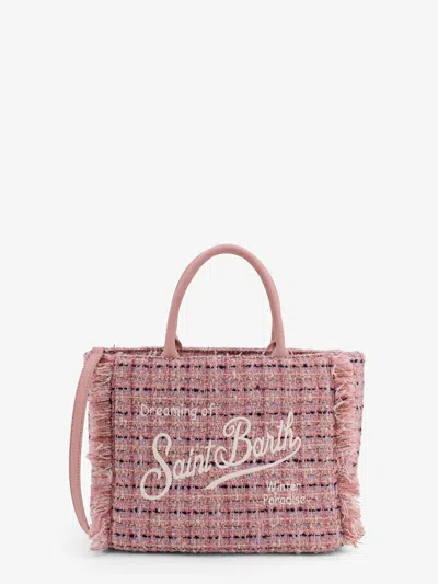 Mc2 Saint Barth Colette Tweed Wool Blend Crossbody Bag In Pink