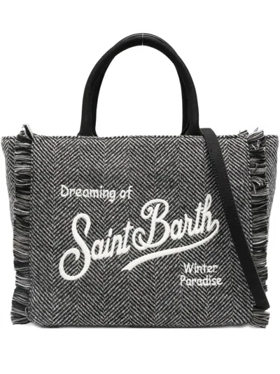 Mc2 Saint Barth 'colette Wool' Tote Bag  In Gray
