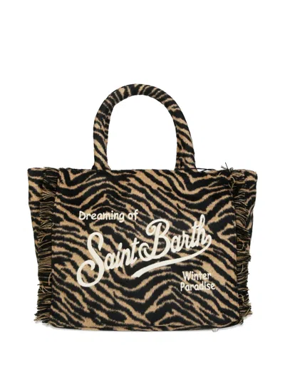 Mc2 Saint Barth Colette Zebra-print Tote Bag In Neutral