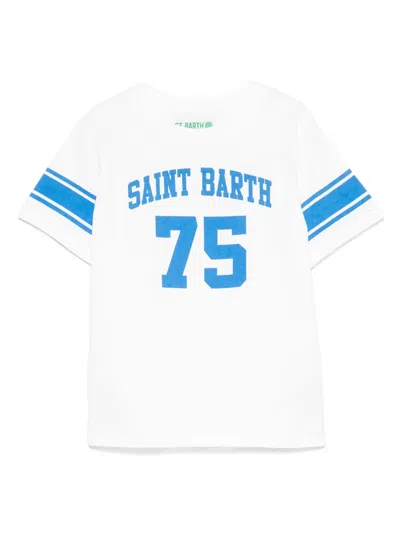 Mc2 Saint Barth Kids' College T-shirt In White