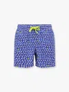 Mc2 Saint Barth Comfort Light Nylon Swim Trunk With Crab Background Print