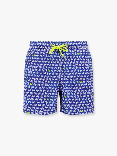 Mc2 Saint Barth Comfort Light Nylon Swim Trunk With Crab Background Print