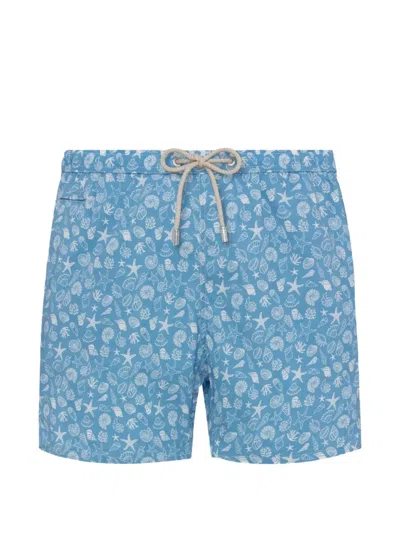 Mc2 Saint Barth Comfort Light Seashell-print Swim Shorts In Multi