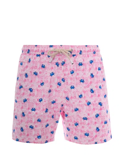 Mc2 Saint Barth Comfort Light Squidly Double Stripes Costume Swim Shorts In Multi