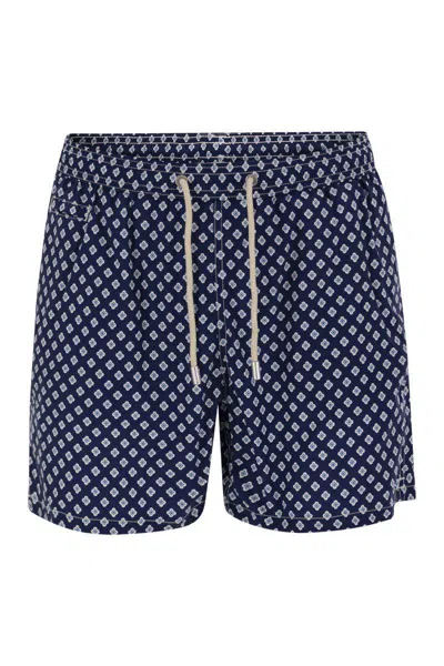 Mc2 Saint Barth Comfort Light Swimwear With Print In Blue