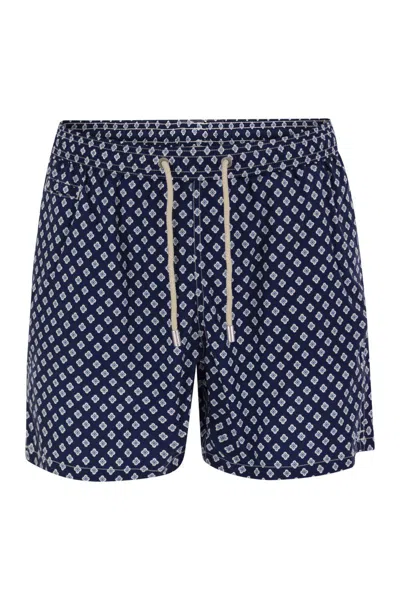 Mc2 Saint Barth Comfort Light Swimwear With Print In Blue