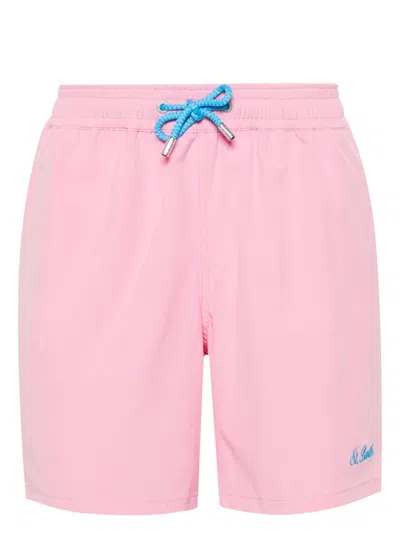 Mc2 Saint Barth Comfort Logo-embroidered Swim Shorts In Pink