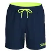 Mc2 Saint Barth Comfort Palm Navy Blue/neon Yellow In Blue