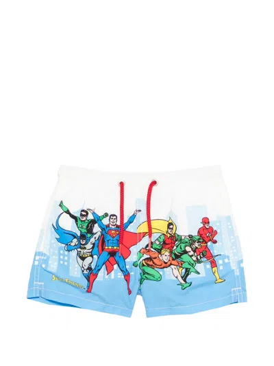 Mc2 Saint Barth Kids' Comic Print Swim Shorts In Multi