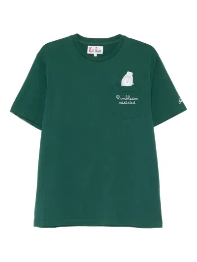 Mc2 Saint Barth Connor Embroidered T-shirt In Green