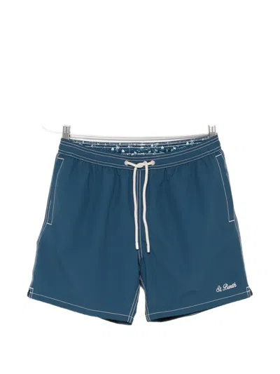 Mc2 Saint Barth Contrast-trim Swim Shorts In Blue