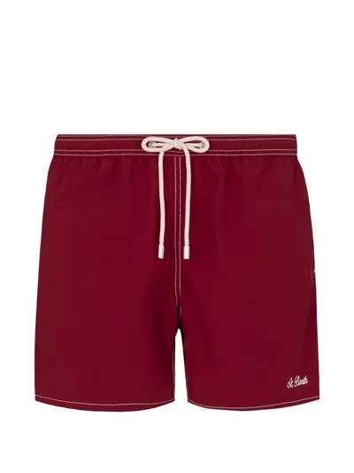 Mc2 Saint Barth Contrast-stitching Swim Shorts In Red