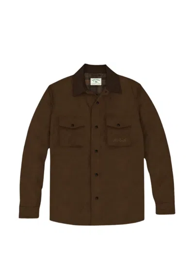Mc2 Saint Barth Corduroy-collar Shirt In Brown