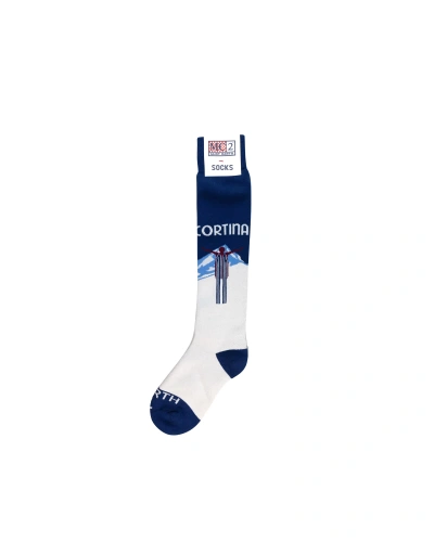 Mc2 Saint Barth Cortina Jacquard Long Socks In 00172e