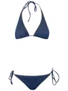 Mc2 Saint Barth Fully Adjustable Triangle Bikini Top In Blue