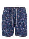 Mc2 Saint Barth Swim Shorts In Blu Scuro/rosso