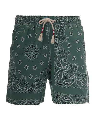 Mc2 Saint Barth Bandana-print Swim Shorts In Green