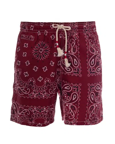 Mc2 Saint Barth Costume Caprese Bandana Round Bordeaux In Burgundy