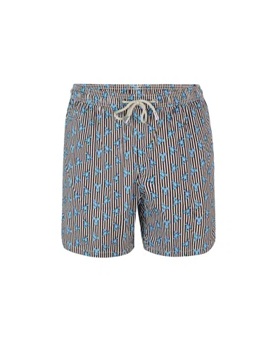 Mc2 Saint Barth Costume Comfort Light Marrone Con Stampa Granchi