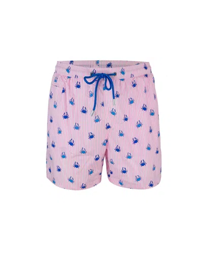 Mc2 Saint Barth Costume Comfort Light Rosa Con Stampa Granchi In Pink