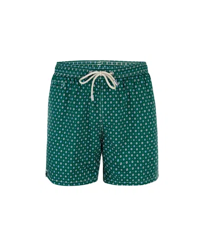 Mc2 Saint Barth Costume Comfort Light Verde Con Stampa Floreale