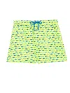 Mc2 Saint Barth Shark-print Swim Shorts In Green