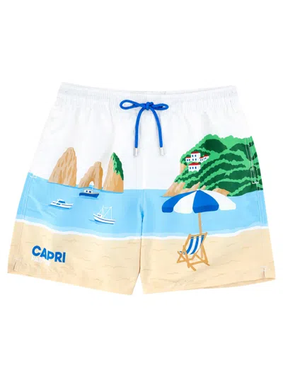 Mc2 Saint Barth Costume Da Bagno Con Stampa In White