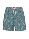 Mc2 Saint Barth Gustavia Paisley-print Swim Shorts In Green