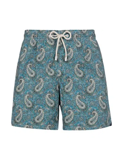 Mc2 Saint Barth Gustavia Paisley-print Swim Shorts In Green