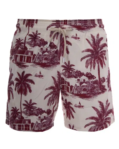 Mc2 Saint Barth Toile De Jouy Print Swim Shorts In White