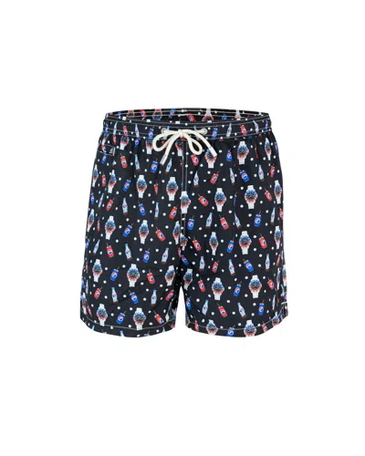 Mc2 Saint Barth Costume Lighting Blu Navy Con Stampa Orologi