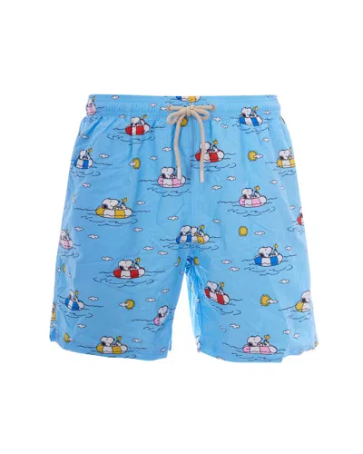 Mc2 Saint Barth Lighting Snoopy Chill Yacht Costume Swim Shorts In Blue