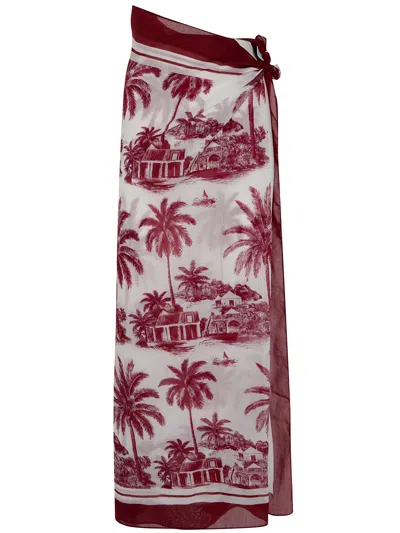 Mc2 Saint Barth Costume Pareo In Seta "thaiti" In Red