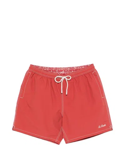 Mc2 Saint Barth Swim Shorts With Back Flap Pocket In Red