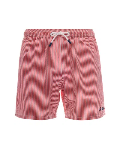 Mc2 Saint Barth Costume Patmos Red Stripes In Pink