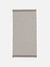 Mc2 Saint Barth Cotton Beach Towel Fouta With Brown Striped Print In Brown