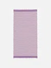 Mc2 Saint Barth Cotton Beach Towel Fouta With Purple Striped Print In Pink