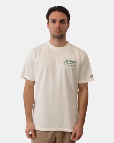 Mc2 Saint Barth Cotton Classic T Shirt - Burger In Paradise 10 In White