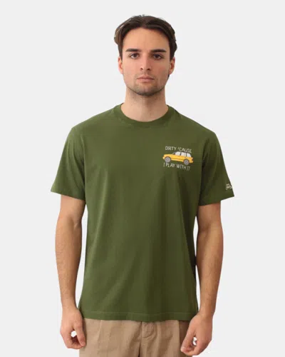 Mc2 Saint Barth Cotton Classic T Shirt - Dirty Play 52 Emb In Green