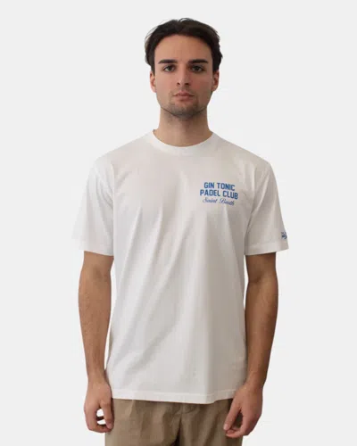 Mc2 Saint Barth Cotton Classic T Shirt - Sb Latin Lover 01n Emb In White