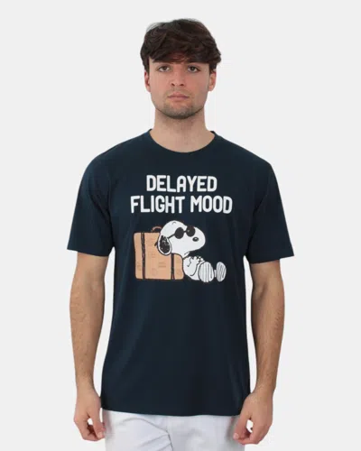 Mc2 Saint Barth Cotton Classic T Shirt - Snoopy Flight Mood 61 In Blue