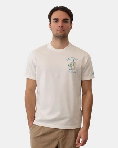Mc2 Saint Barth Cotton Classic T Shirt - Social Gin 01n Emb In White